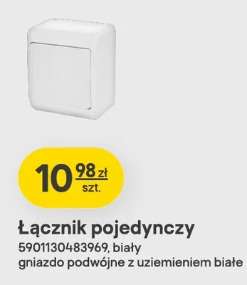 Łącznik pojedynczy ELEKTRO-PLAST biały promocja w Castorama