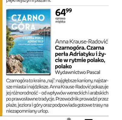 Książka Czarnogóra. Czarna perła Adriatyku i życie w rytmie polako, polako Anna Krause-Radović promocja w Empik