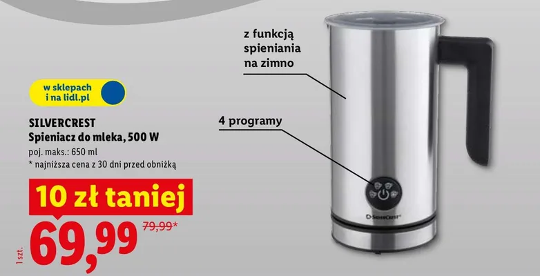 Spieniacz do mleka Silvercrest promocja