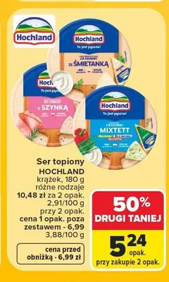 Ser topiony Hochland z szynką promocja w Carrefour