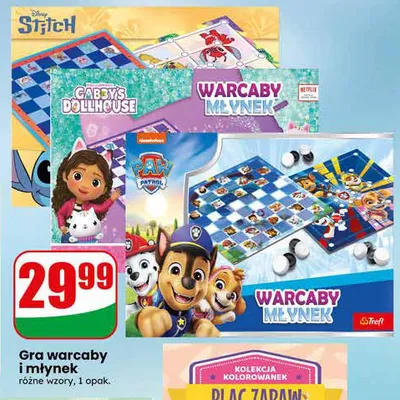 Gra warcaby i młynek Stitch Trefl promocja w Dino