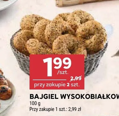 Bajgiel wysokobiałkowy promocja w Stokrotka