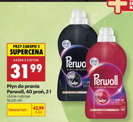 Płyn do prania Perwoll Renew Black 40 prań promocja w Biedronka