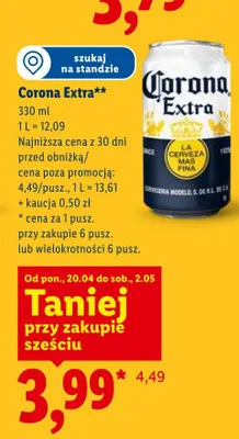 Piwo Corona Extra promocja w Lidl