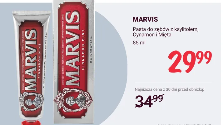Pasta do zębów z ksylitolem, Cynamon i Mięta promocja w Rossmann