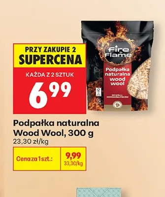 Podpałka naturalna Wood Wool Fire Flame promocja w Biedronka