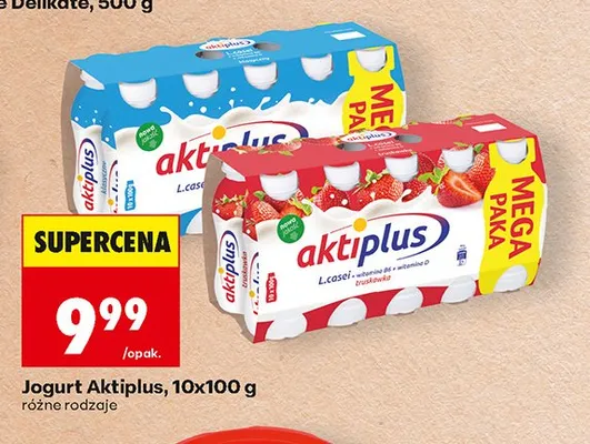 Jogurt truskawkowy Aktiplus promocja w Biedronka