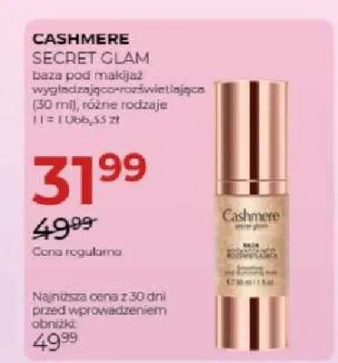 Baza pod makijaż Cashmere Secret Glam promocja w Drogerie Jawa