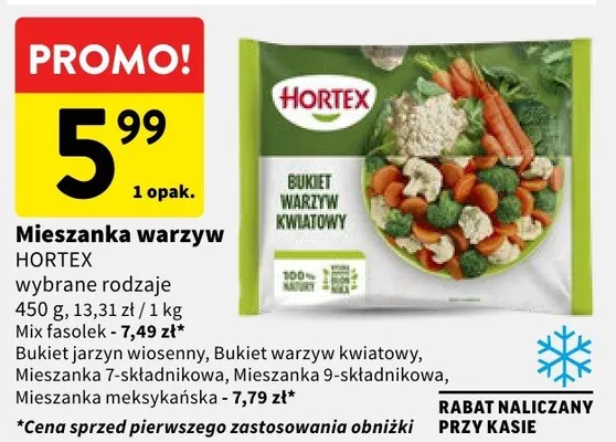 Mieszanka warzyw HORTEX wybrane rodzaje promocja w Intermarche