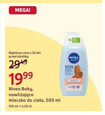 Nawilżające mleczko do ciała Nivea Baby promocja w Rossmann