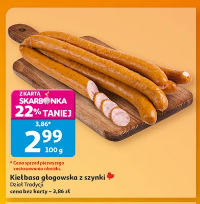 Kiełbasa głogowska z szynki promocja w Auchan