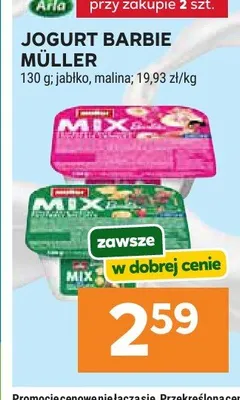 Jogurt Barbie jabłko Müller promocja w Stokrotka