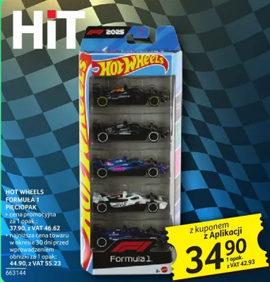 Hot Wheels Formuła 1 pięciopak promocja w Selgros