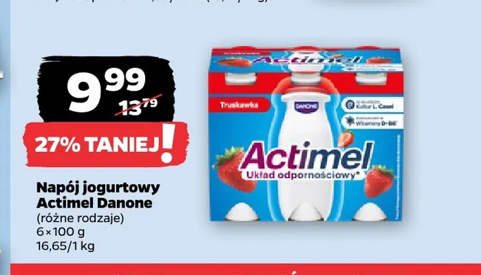 Napój jogurtowy Actimel Danone 6-pak promocja w Netto