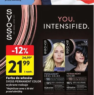 Farba do włosów Syoss Permanent Color promocja w Intermarche