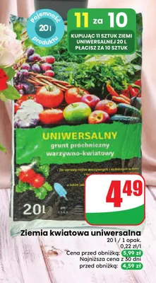 Ziemia kwiatowa uniwersalna promocja w Dino
