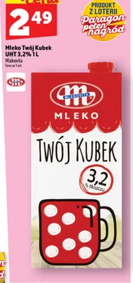 Mleko UHT Twój Kubek Mlekovita 3,2% promocja w TOPAZ