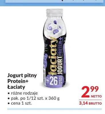 Jogurt pitny Protein+ Łaciaty promocja w Makro
