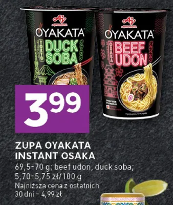 Zupa instant Osaka beef udon, duck soba promocja w Stokrotka