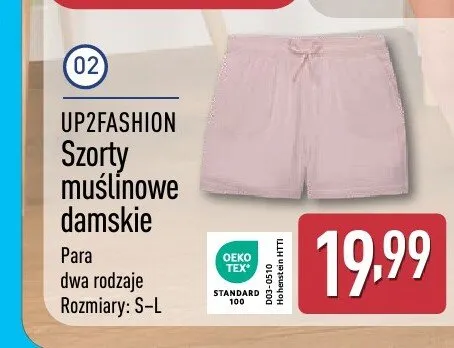 Szorty muślinowe damskie UP2FASHION promocja w Aldi