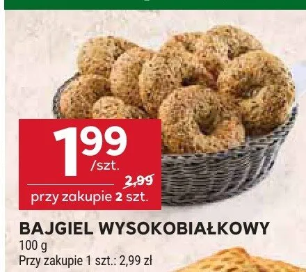 Bajgiel wysokobiałkowy promocja w Stokrotka