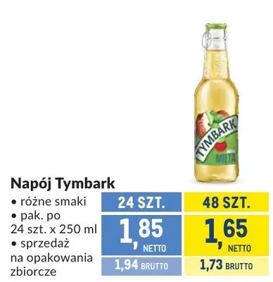 Napój Tymbark różne smaki promocja w Makro