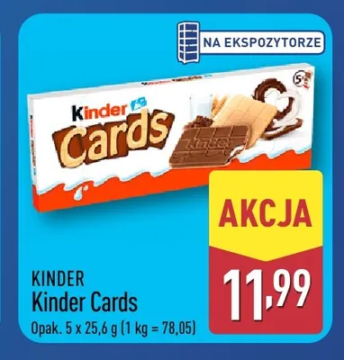 Wafle Kinder Cards 5-pak promocja w Aldi