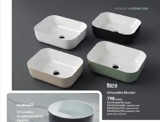Umywalka Roca Bicolor czarna mat promocja w Castorama