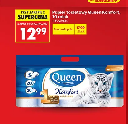 Papier toaletowy Queen Komfort promocja w Biedronka