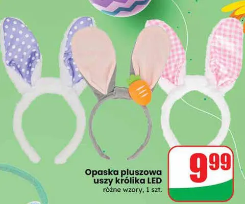 Opaska pluszowa uszy królika LED promocja w Dino