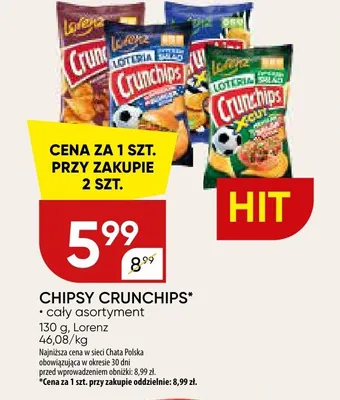 Chipsy Crunchips X-Cut promocja w Chata Polska