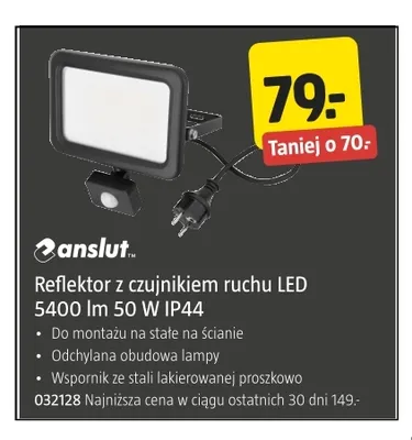 Reflektor z czujnikiem ruchu LED 5400lm IP44 Anslut promocja w Jula