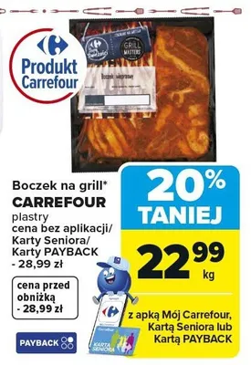 Boczek na grill plastry promocja w Carrefour