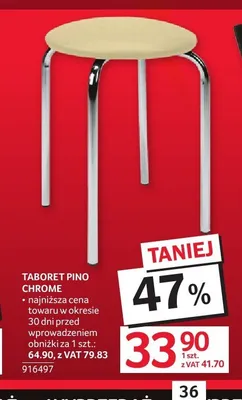 Taboret Pino Chrome promocja w Selgros