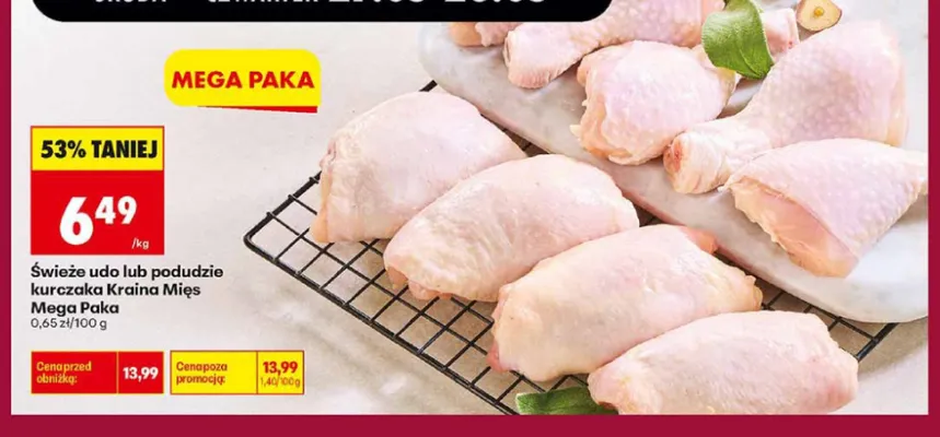 Świeże udo kurczaka Kraina Mięs Mega Paka promocja w Biedronka