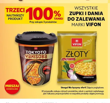 Zupki i dania do zalewania marki Vifon promocja w Kaufland