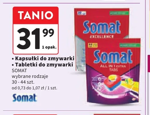 Kapsułki do zmywarki Somat promocja w Intermarche