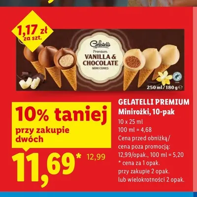 Minirożki Gelatelli Premium 10-pak promocja w Lidl