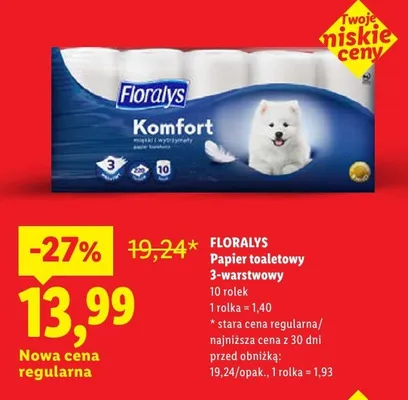 Papier toaletowy komfort 3-warstwowy promocja w Lidl
