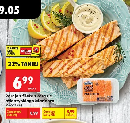 Porcje z fileta z łososia atlantyckiego Marinero promocja w Biedronka