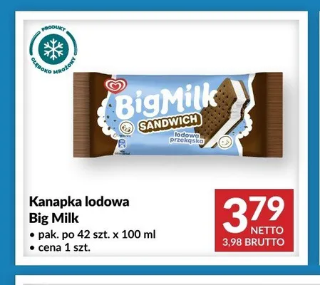 Kanapka lodowa Big Milk promocja w Makro