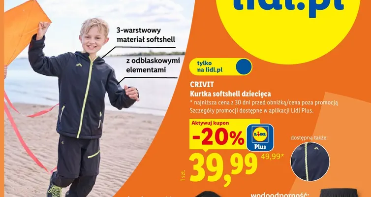 Kurtka softshell dziecięca Crivit promocja w Lidl