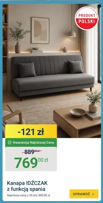 Kanapa IDŹCZAK z funkcją spania promocja w ERLI