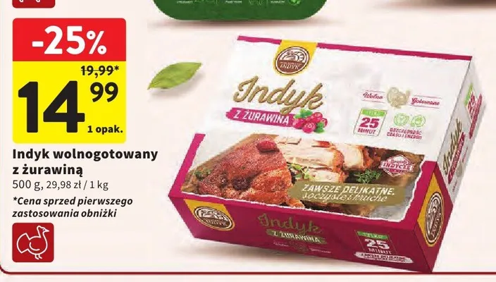Indyk wolnogotowany z żurawiną promocja w Intermarche
