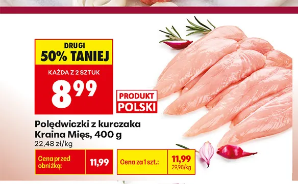 Polędwiczki z kurczaka Kraina Mięs promocja w Biedronka