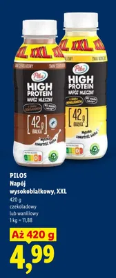 Napój mleczny wysokobiałkowy XXL Pilos High Protein czekoladowy promocja w Lidl