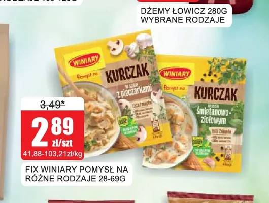 Fix Winiary Pomysł na kurczak w sosie z pieczarkami promocja w Bingo