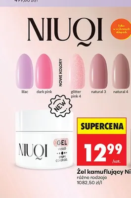 Żel kamuflujący Niuqi glitter pink 4 promocja w Biedronka