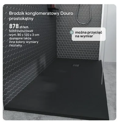 Brodzik konglomeratowy Douro prostokątny promocja w Castorama