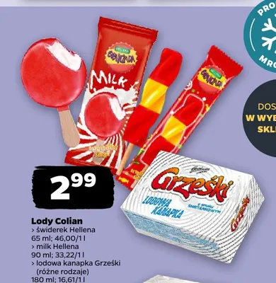 Lody lodowa kanapka Grześki Colian promocja w Netto